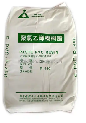 Junzheng P-450 résine de PVC de qualité de pâte avec K-Value 65 faible teneur en volatiles et viscosité de pâte contrôlable