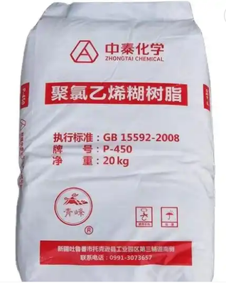 Zhongtai P-450 résine de pâte en PVC à valeur K moyenne à faible viscosité et à faible résidu de VCM pour les produits en PVC souple