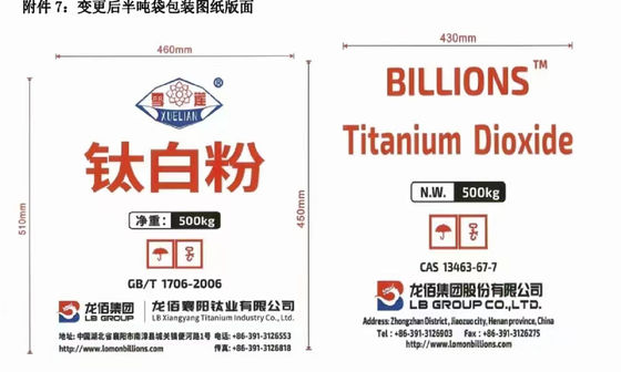 Dioxyde de titane rutile Tio2 de la Chine R-996 utilisé pour la peinture, le revêtement, le pigment blanc