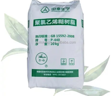 Émulsion de résine PVC Zhongtai P440 grade pâte avec K-Value 74, poids moléculaire moyen et viscosité faible à moyenne