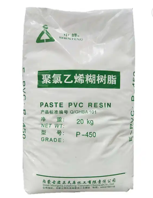 Junzheng P-450 résine de PVC de qualité de pâte avec K-Value 65 faible teneur en volatiles et viscosité de pâte contrôlable