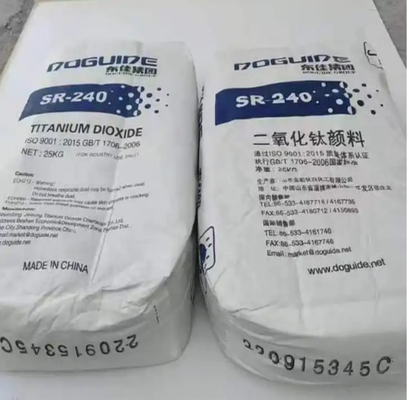 SR-240 Dioxyde de titane rutile avec une teneur en TiO2 ≥ 96,0%, une teneur en rutile ≥ 97,0% et une puissance de réduction de la teinture ≥ 185%