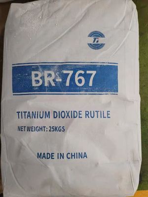 BR-767 Rutile Dioxyde de Titane TiO2 Pigment avec revêtement composite Si-Al, conversion rutile élevée ≥ 98,5% et taille de particule 0,22-0,28 μm